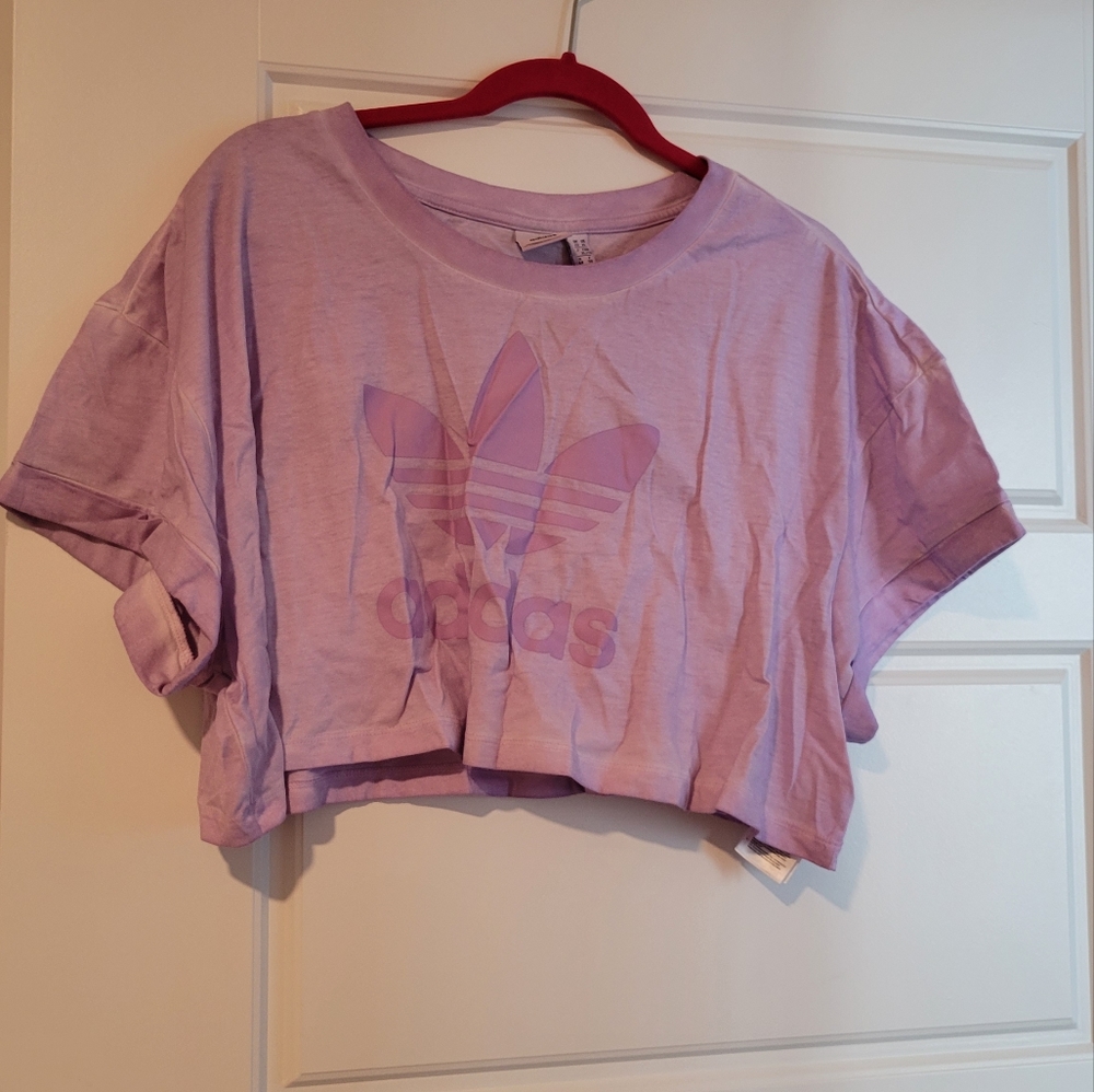 Adidas Lavender crop tee size XL